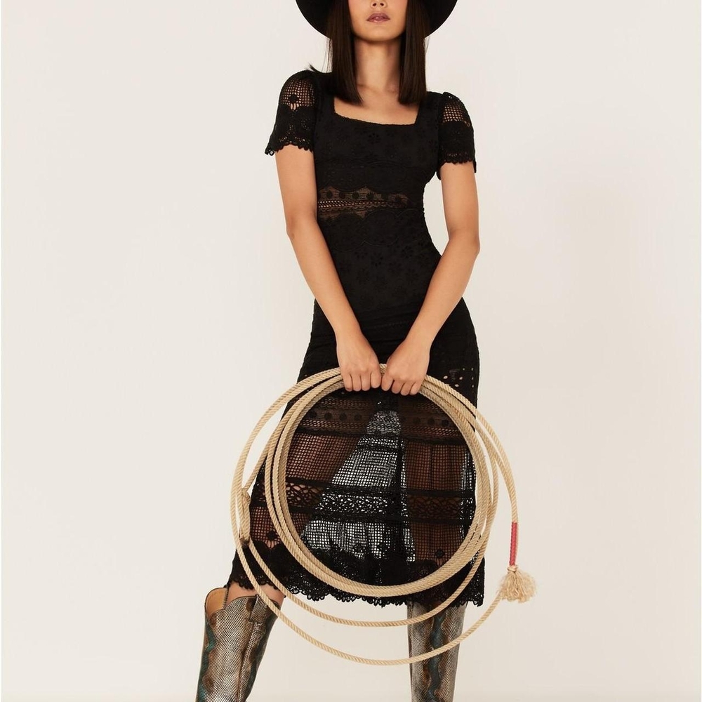 Maia Bergman Surya Eyelet Lace Midi Dress